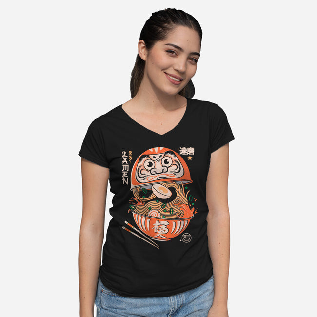 Daruma Noodles-Womens-V-Neck-Tee-Eoli Studio