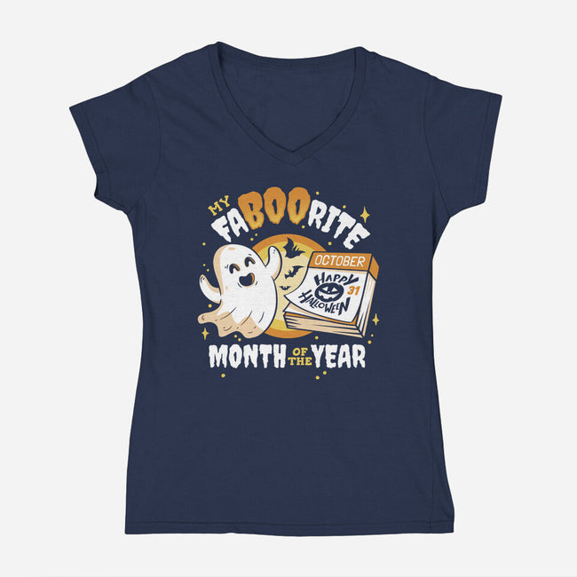 FaBOOrite Month-Womens-V-Neck-Tee-Olipop