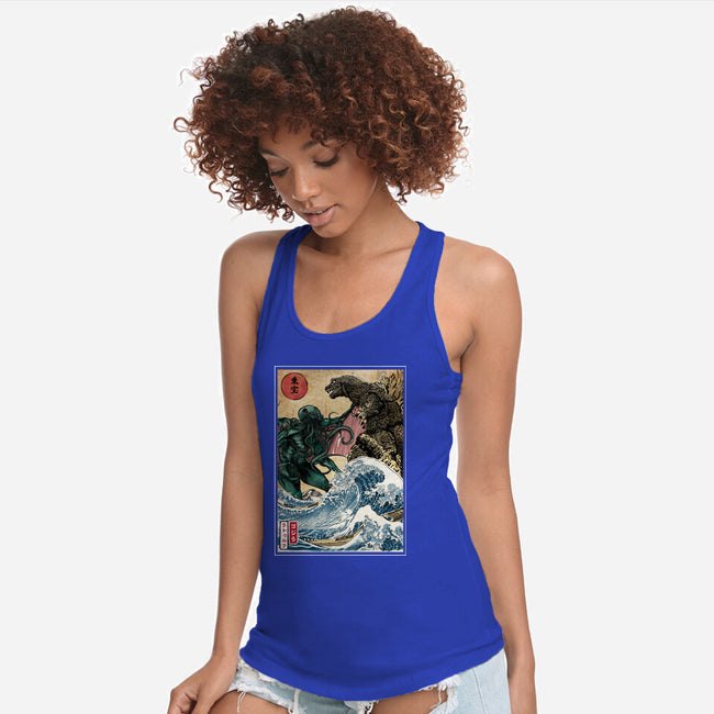 Monster King Vs Great Old One-Womens-Racerback-Tank-DrMonekers