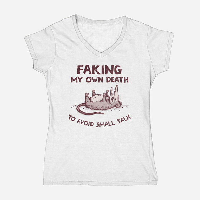 Faking My Own Death-Womens-V-Neck-Tee-kg07