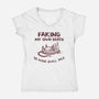 Faking My Own Death-Womens-V-Neck-Tee-kg07