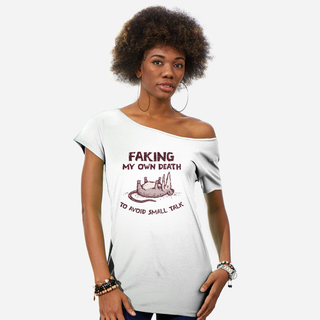 Faking My Own Death-Womens-Off Shoulder-Tee-kg07