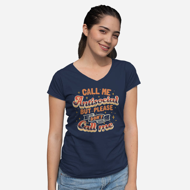 Please Don't Call Me-Womens-V-Neck-Tee-tobefonseca