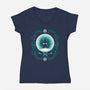 Snow Globe Cat-Womens-V-Neck-Tee-Vallina84