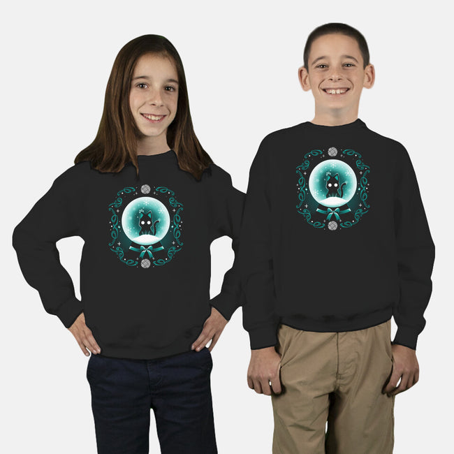 Snow Globe Cat-Youth-Crew Neck-Sweatshirt-Vallina84