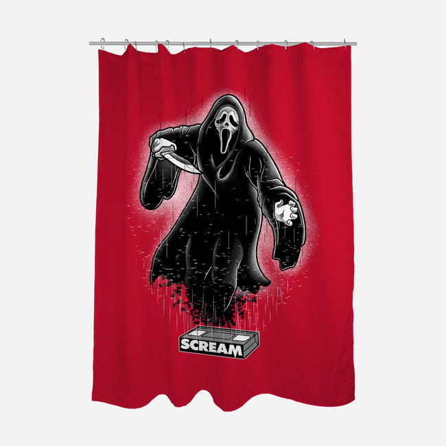 VHS Glitch Ghostface-None-Polyester-Shower Curtain-Astrobot Invention
