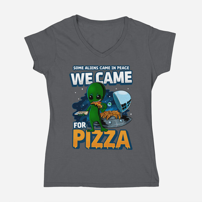 We Came For Pizza-Womens-V-Neck-Tee-LtonStudio