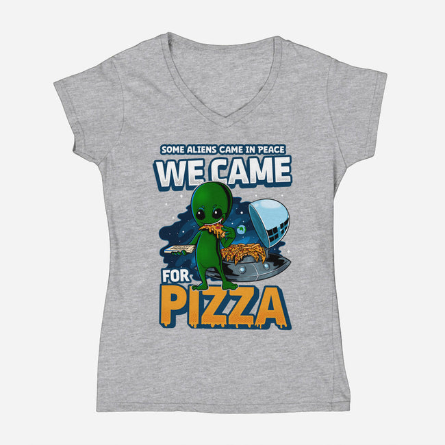 We Came For Pizza-Womens-V-Neck-Tee-LtonStudio