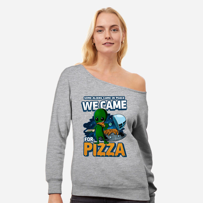 We Came For Pizza-Womens-Off Shoulder-Sweatshirt-LtonStudio