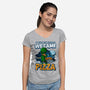 We Came For Pizza-Womens-V-Neck-Tee-LtonStudio