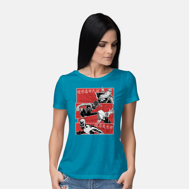 The Spider Squad-Womens-Basic-Tee-Astrobot Invention