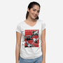 The Spider Squad-Womens-V-Neck-Tee-Astrobot Invention