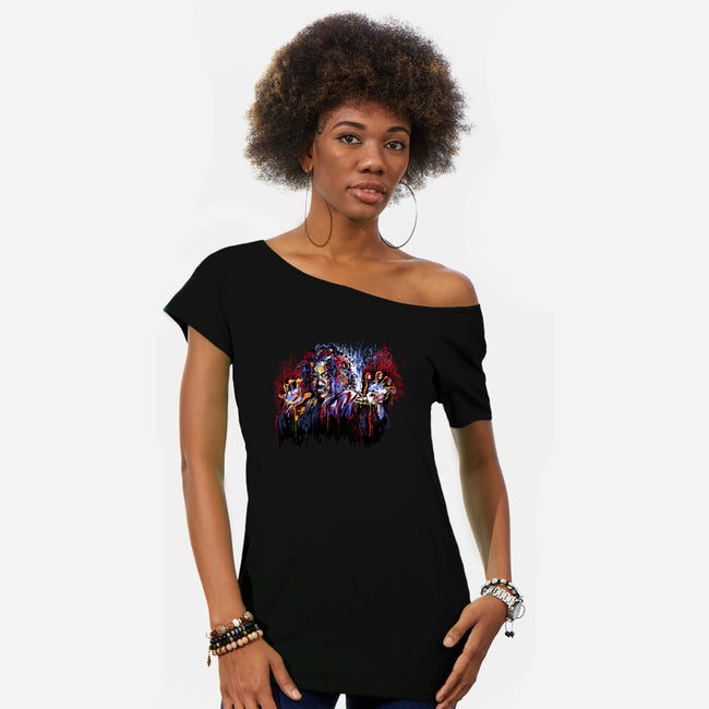 Sho Nuff Painting-Womens-Off Shoulder-Tee-zascanauta