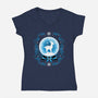 Snow Globe Deer-Womens-V-Neck-Tee-Vallina84