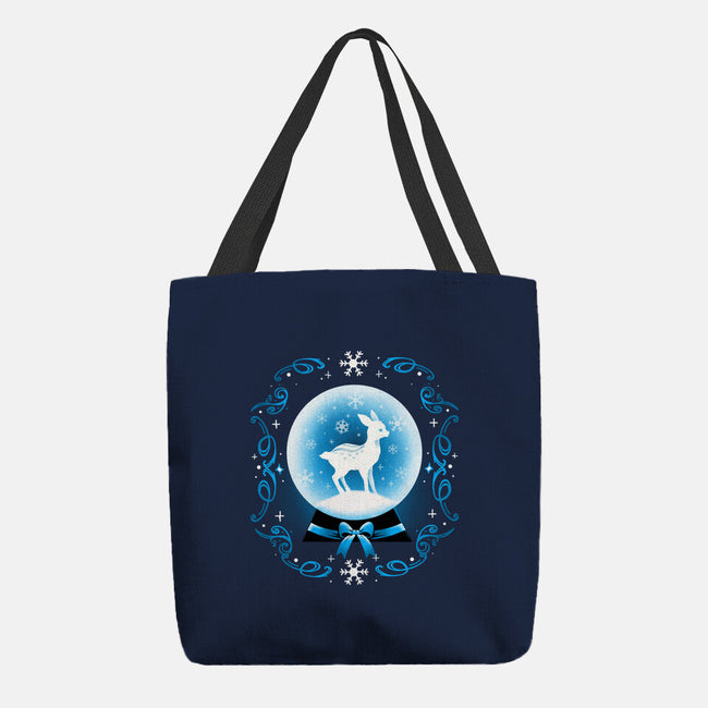 Snow Globe Deer-None-Basic Tote-Bag-Vallina84
