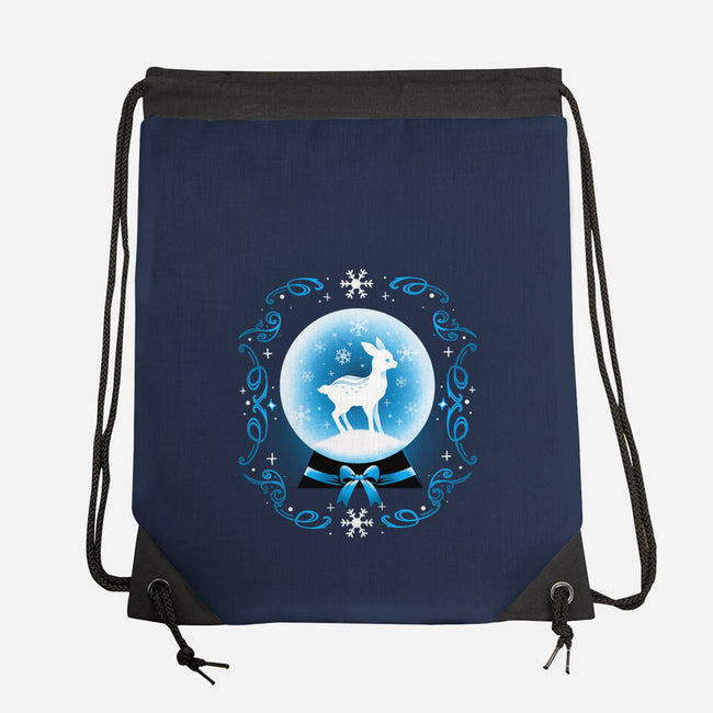 Snow Globe Deer-None-Drawstring-Bag-Vallina84