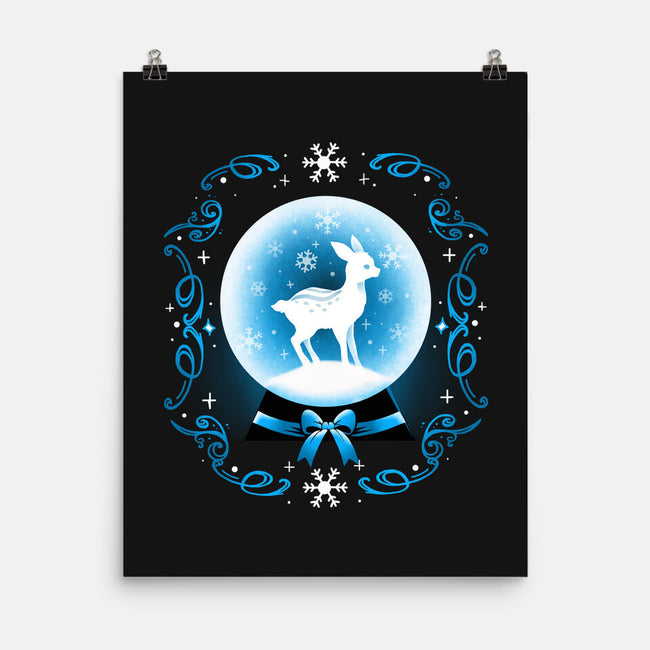 Snow Globe Deer-None-Matte-Poster-Vallina84