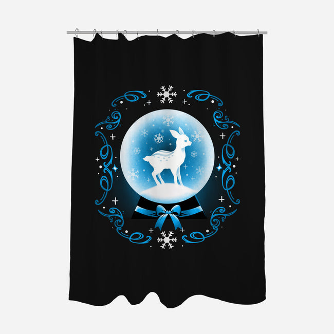 Snow Globe Deer-None-Polyester-Shower Curtain-Vallina84