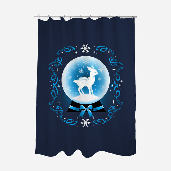 Snow Globe Deer-None-Polyester-Shower Curtain-Vallina84