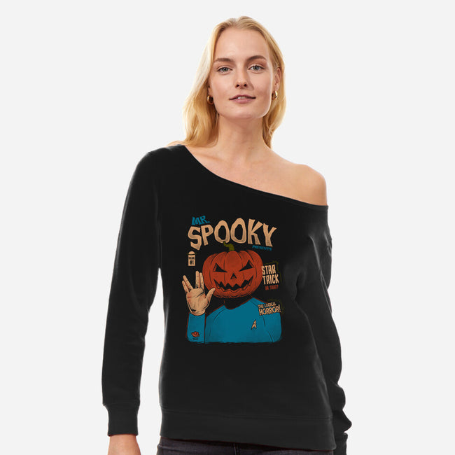 Mr. Spooky-Womens-Off Shoulder-Sweatshirt-Umberto Vicente