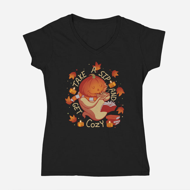 Autumn Comfort-Womens-V-Neck-Tee-artyx