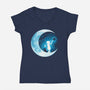 Temptation Moon-Womens-V-Neck-Tee-Vallina84