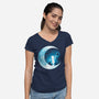 Temptation Moon-Womens-V-Neck-Tee-Vallina84