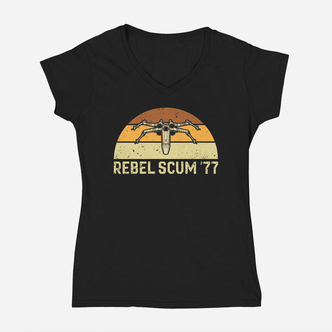 Vintage Scum 77-Womens-V-Neck-Tee-retrodivision