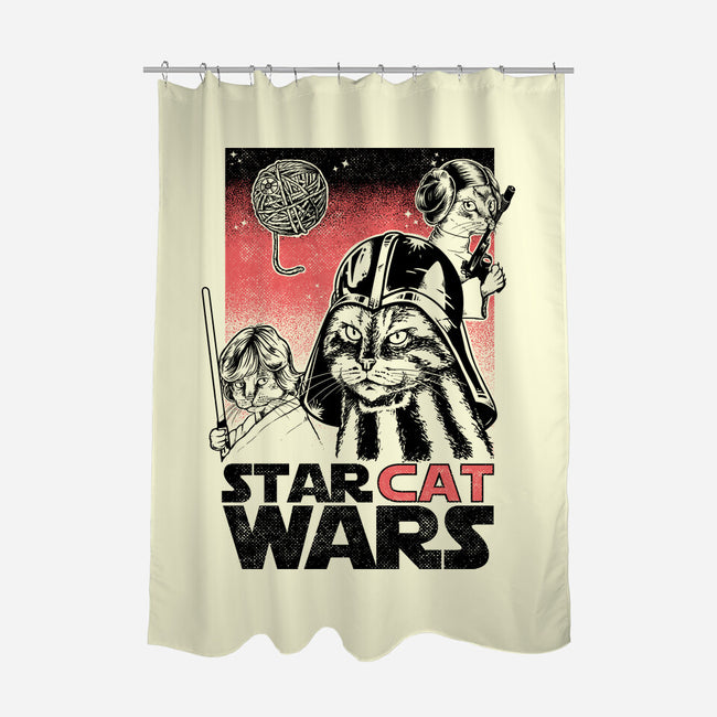 Star Cat Wars-None-Polyester-Shower Curtain-Umberto Vicente