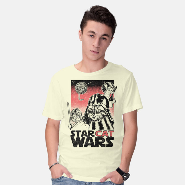 Star Cat Wars-Mens-Basic-Tee-Umberto Vicente