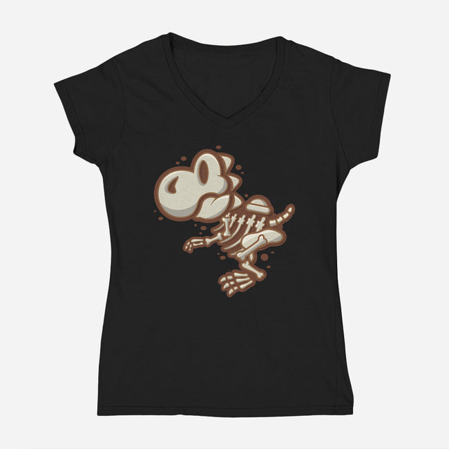 Super Dino Fossil-Womens-V-Neck-Tee-jrberger