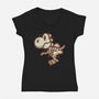 Super Dino Fossil-Womens-V-Neck-Tee-jrberger