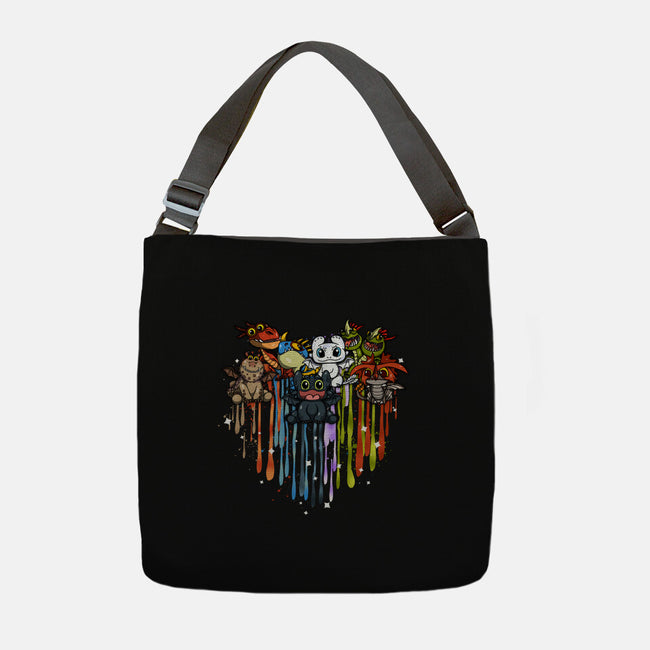 Love Of Dragons-None-Adjustable Tote-Bag-JamesQJO