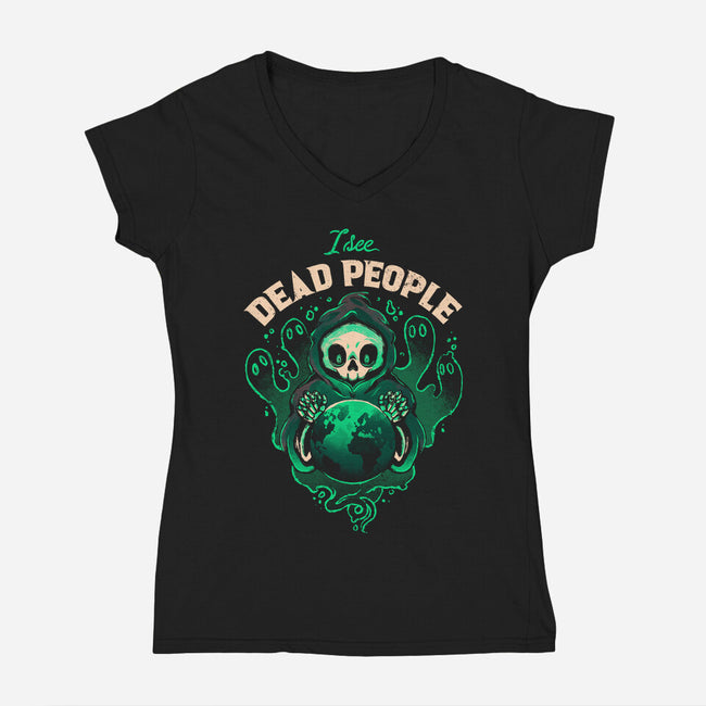 Dead People-Womens-V-Neck-Tee-eduely