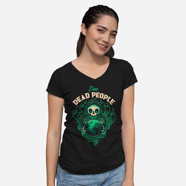 Dead People-Womens-V-Neck-Tee-eduely