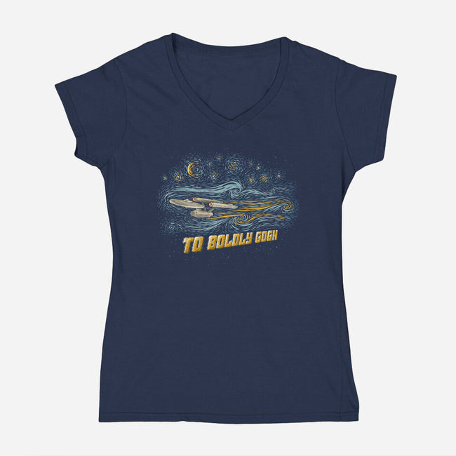 To Boldly Gogh-Womens-V-Neck-Tee-kg07