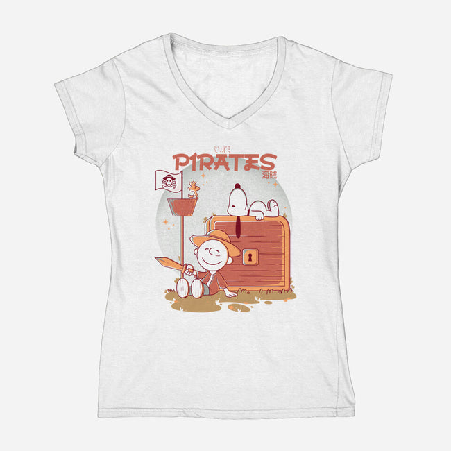 Cute Pirates-Womens-V-Neck-Tee-Eoli Studio