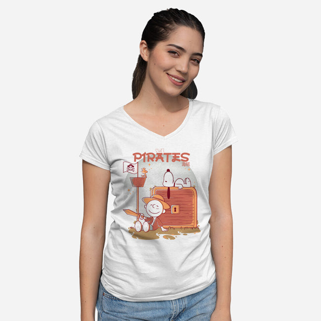 Cute Pirates-Womens-V-Neck-Tee-Eoli Studio