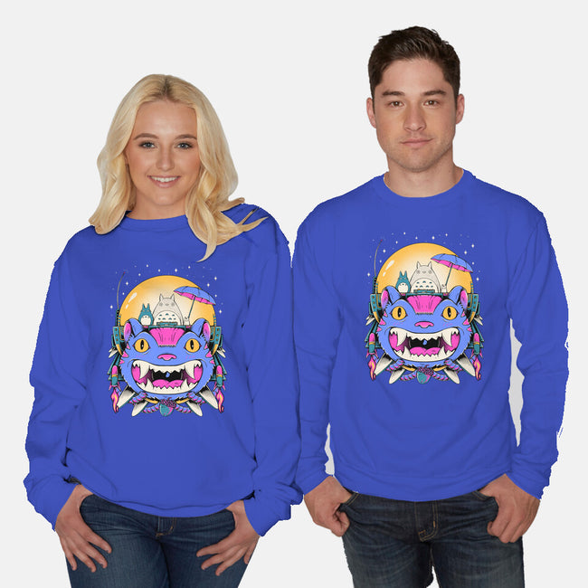 Unidentified Flying Cat-Unisex-Crew Neck-Sweatshirt-GODZILLARGE