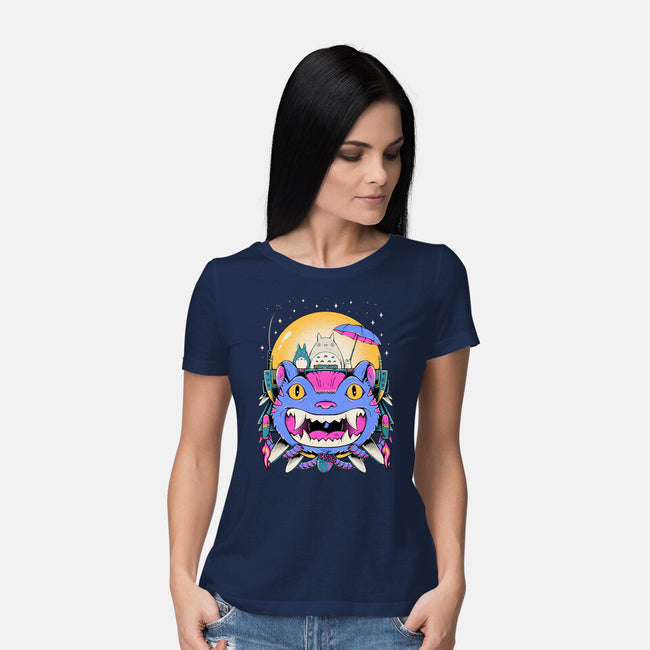 Unidentified Flying Cat-Womens-Basic-Tee-GODZILLARGE