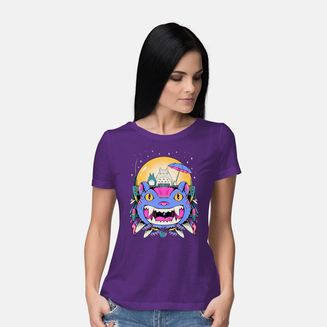 Unidentified Flying Cat-Womens-Basic-Tee-GODZILLARGE