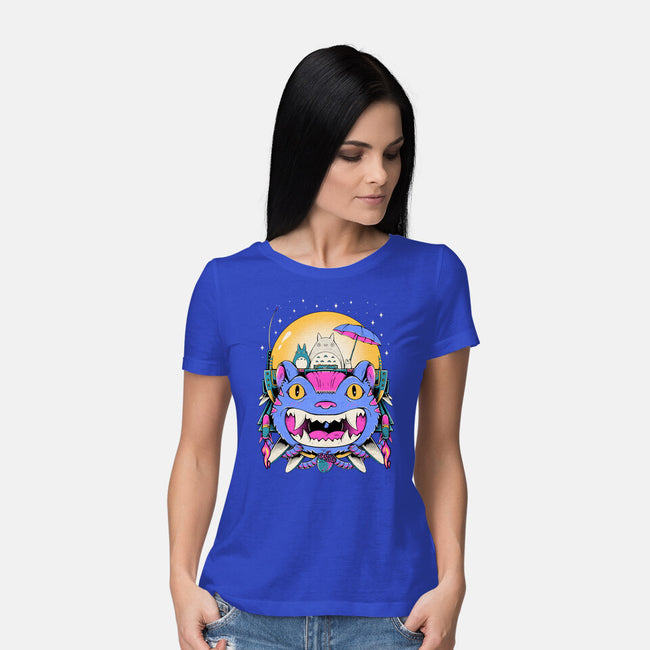 Unidentified Flying Cat-Womens-Basic-Tee-GODZILLARGE