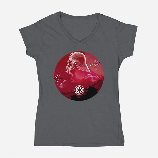 Dark Lord Galaxy-Womens-V-Neck-Tee-Astrobot Invention