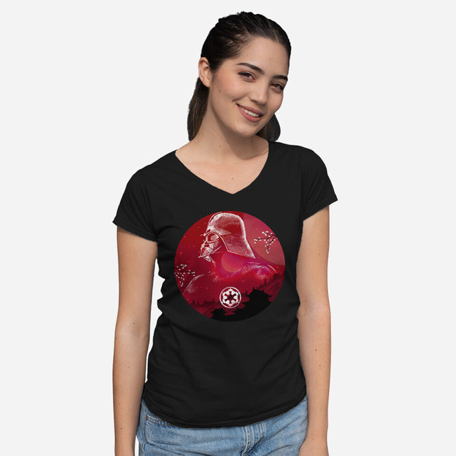 Dark Lord Galaxy-Womens-V-Neck-Tee-Astrobot Invention