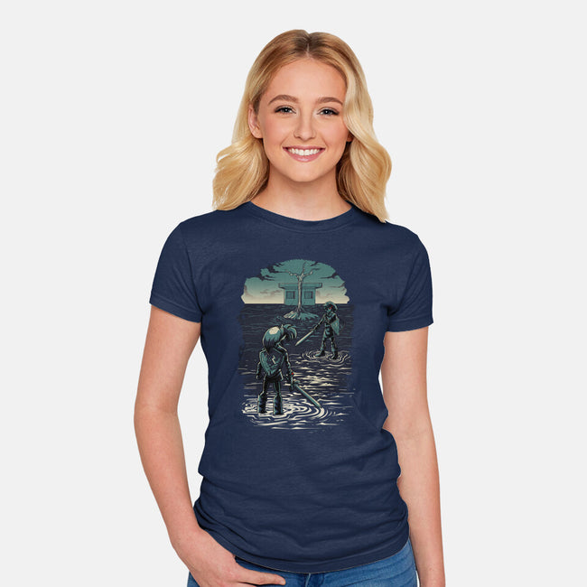 Link Vs Dark Link-Womens-Fitted-Tee-Diego Oliver