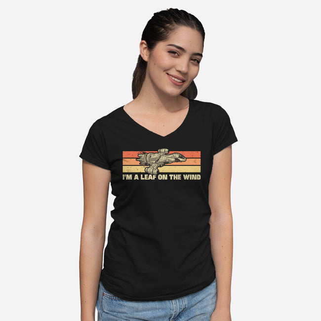 Vintage Leaf-Womens-V-Neck-Tee-retrodivision