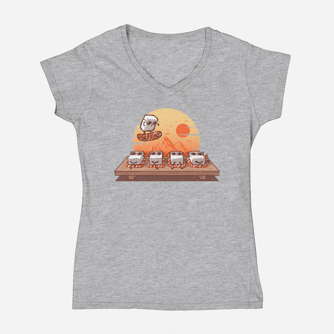 Sushi Sunset-Womens-V-Neck-Tee-erion_designs