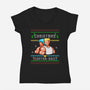 Christmas Contrassic-Womens-V-Neck-Tee-constantine2454