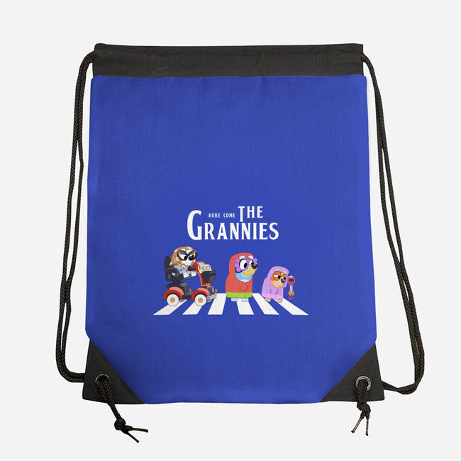 Grannies Crossing-None-Drawstring-Bag-Alexhefe