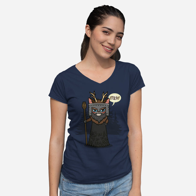 The Knight Who Says Meh-Womens-V-Neck-Tee-Boggs Nicolas